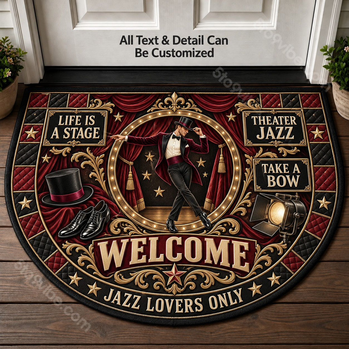 Theater Jazz Personalized Half Round Mat | 5To9Vibe