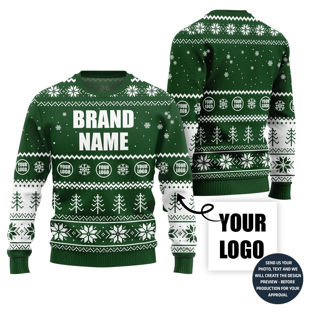 Ultimate Custom Company Logo Ugly Christmas Sweater
