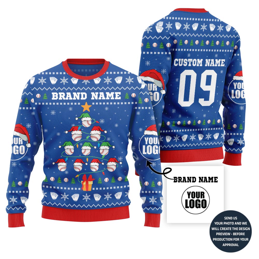 Festive Basketball Team Custom Ugly Christmas Sweater