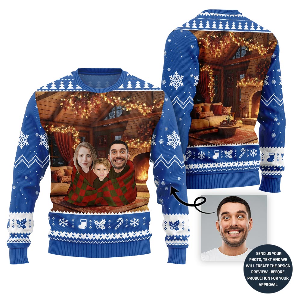 Unique Custom Face Family Xmas Sweater