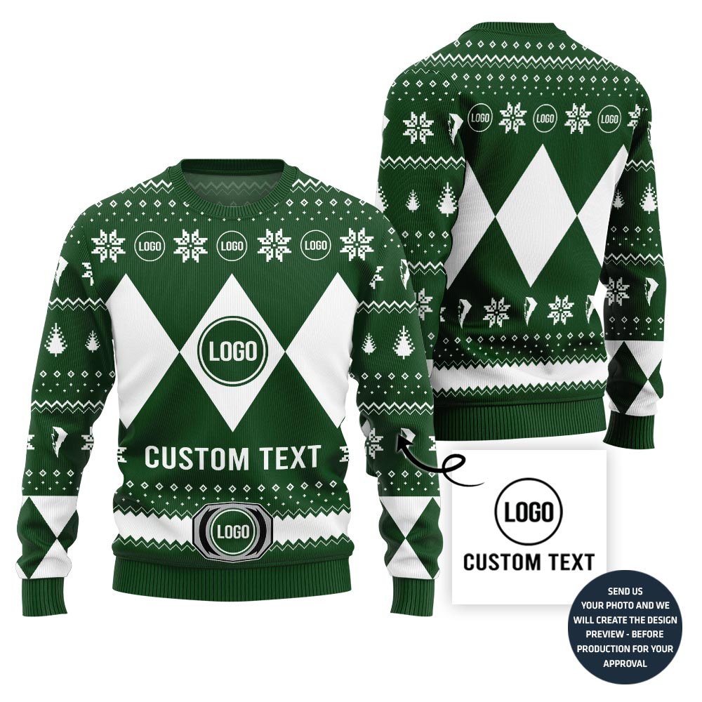 Unique Custom Logo And Text Ugly Sweater For Branding