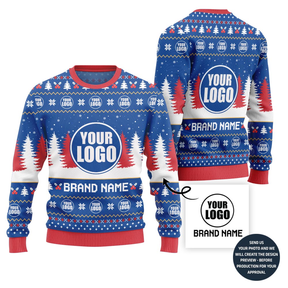 Vibrant Custom Logo And Brand Name For Team Xmas Sweater