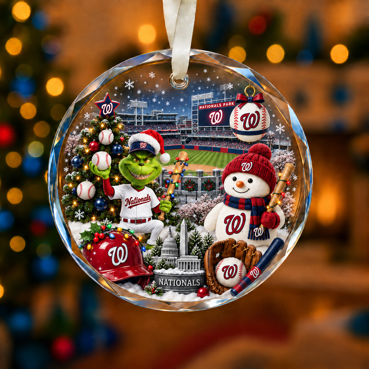 All Baseball Teams Christmas Vibe Snow For Fans Glass Ornament With Red Gift Box | 5to9vibe