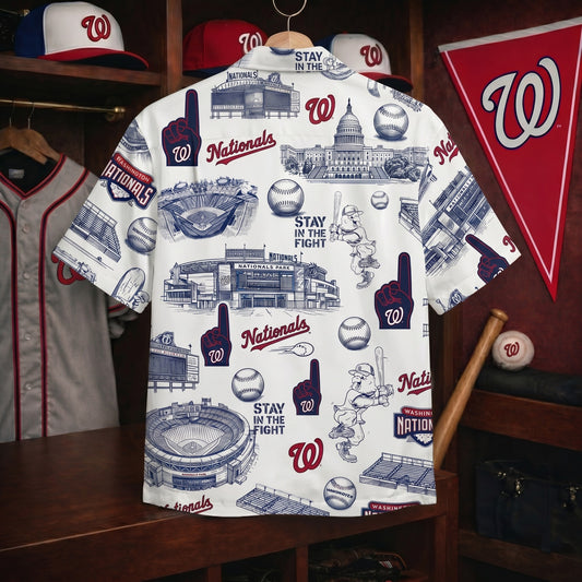 WN Baseball Stadium Slogan Legacy Vintage Unisex Button-Up Hawaiian Shirt