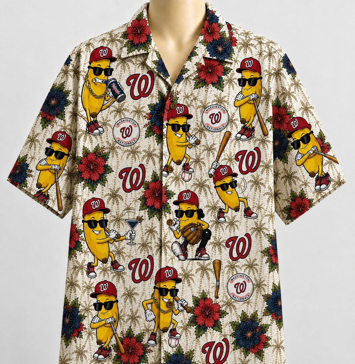 All Baseball Teams banana Hibiscus Flower Beach Vibe Aloha Premium Unisex Hawaiian Shirt For Men and Women-Hawaiian Shirt-5TO9VIBE