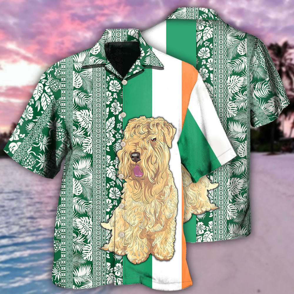 Wheaten Terrier Dog Tropical Leaf Style - Hawaiian Shirt