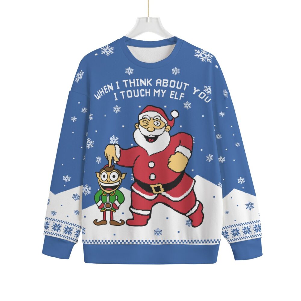 When I Think About You I Touch My Elf Plus Size Christmas Sweater Adults