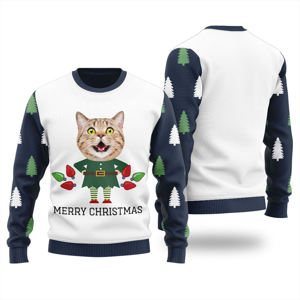 Women's Personalized Christmas Sweater With Face Funny
