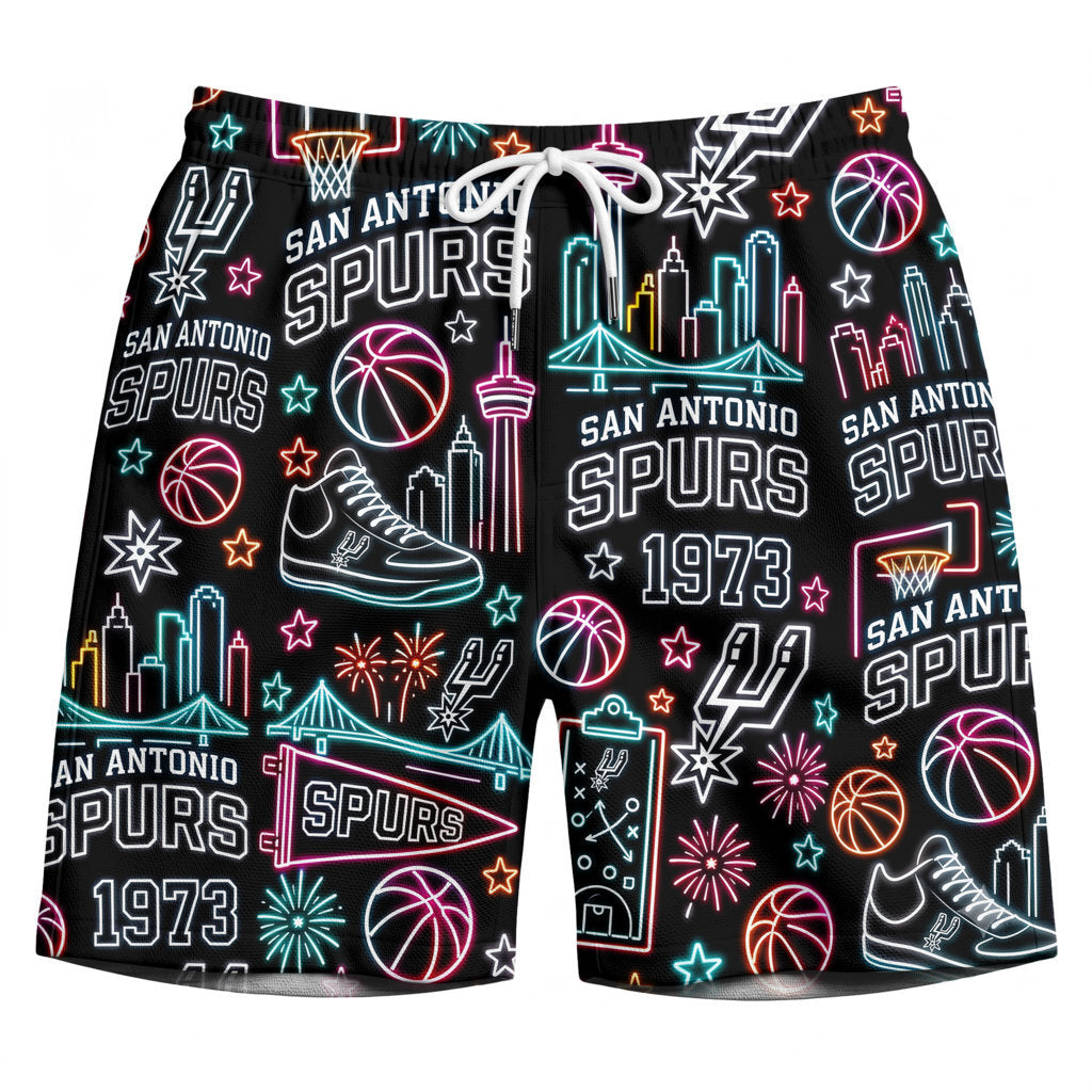 All Basketball Teams Neon Pattern Vibe Summer Party Button-Up Unisex Hawaiian Shirt For Men and Women