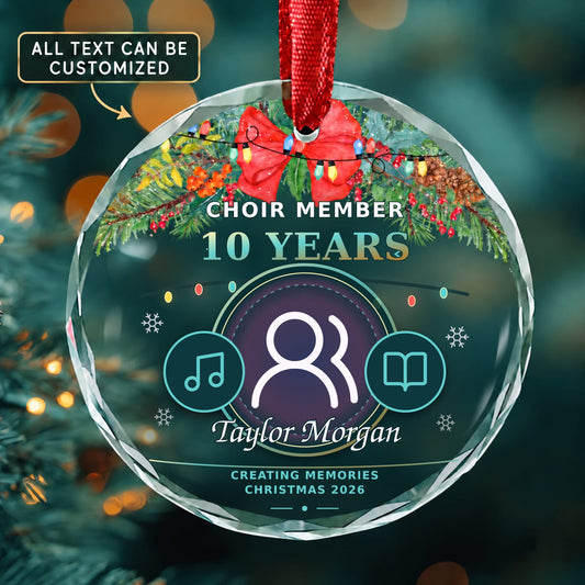 Choir Member Personalized Glass Ornament | 5To9Vibe