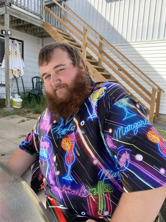 Cocktail Happy Hour Neon Style Amazing - Hawaiian Shirt