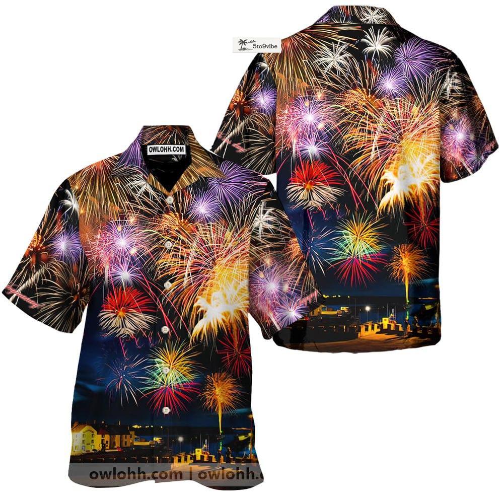 Scotland Firework Celebrating Hogmanay - Unisex Hawaiian Shirt For Men and Women