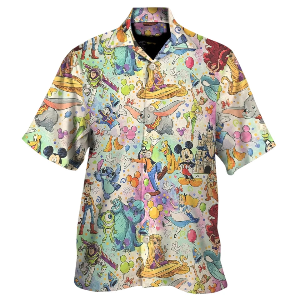 DN Magic Kingdom Button-Up Unisex Hawaiian Shirt For Men and Women