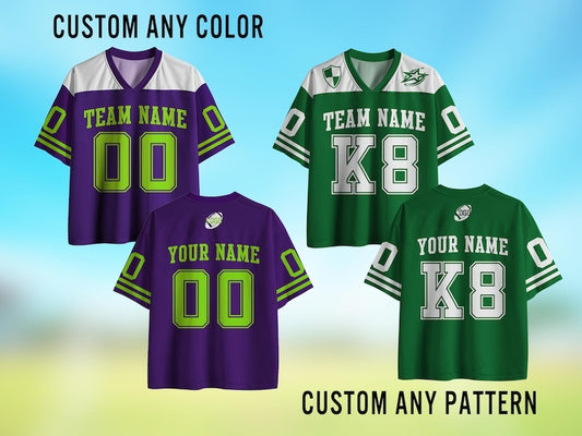 Custom Number and Name Mesh Jersey, Game Day Uniforms, Personalized Football Team Tshirt for Party Streetwear Wedding Game Gift