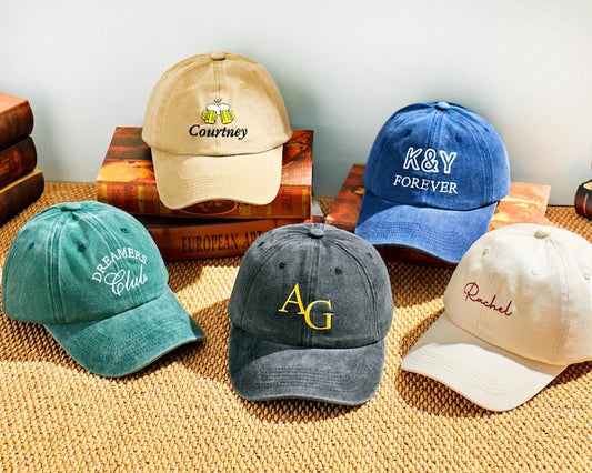 Personalized Logo Club Hat, Unisex Baseball Hat,Embroidered Text Baseball Hat,Bridesmaid & BestMan Gifts,Custom Monogram Dad Caps, Club Gift