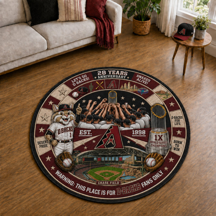 Baseball All Teams Custom Print Premium Round Mat Washable – Personalized Round Mat