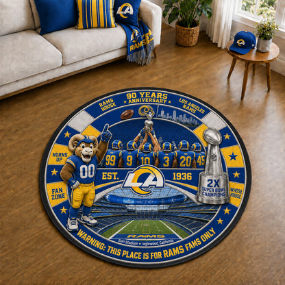 All Football Teams Custom Print Premium Round Mat Washable – Personalized Round Mat