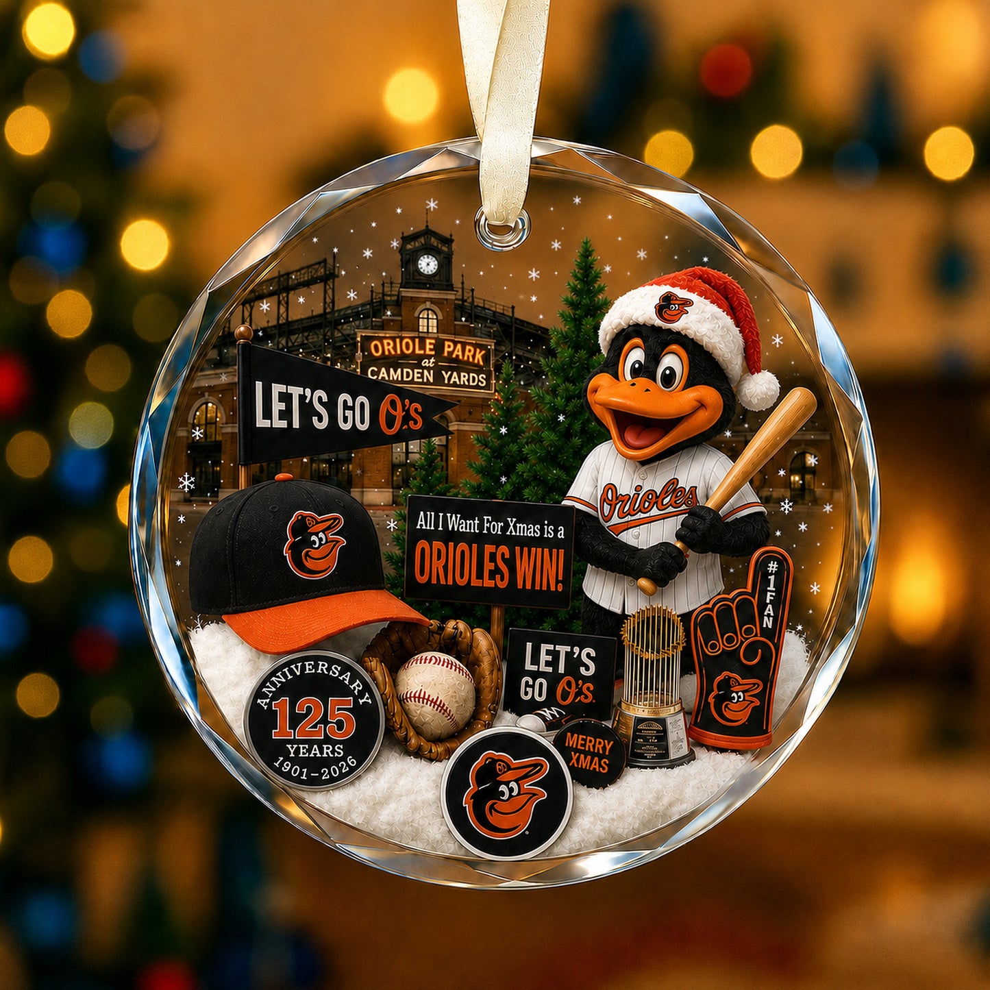 All Baseball Teams Christmas Glass Ornament  With Red Gift Box | 5to9vibe