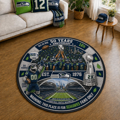 All Football Teams Custom Print Premium Round Mat Washable – Personalized Round Mat