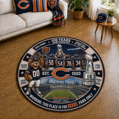 All Football Teams Custom Print Premium Round Mat Washable – Personalized Round Mat