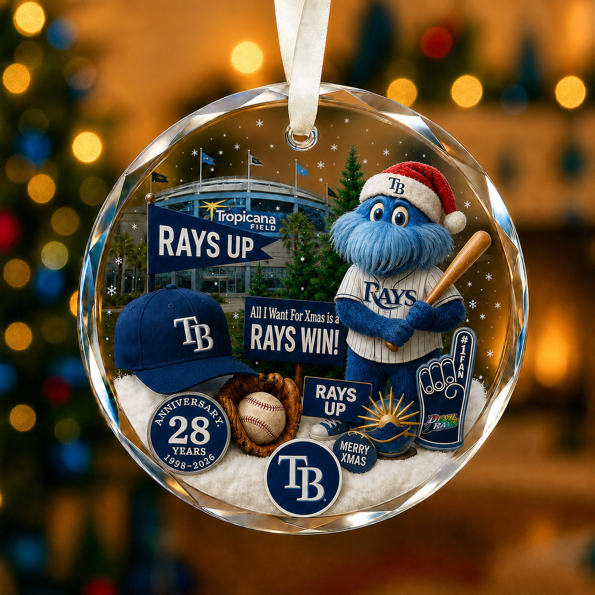 All Baseball Teams Christmas Glass Ornament  With Red Gift Box | 5to9vibe