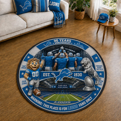 All Football Teams Custom Print Premium Round Mat Washable – Personalized Round Mat