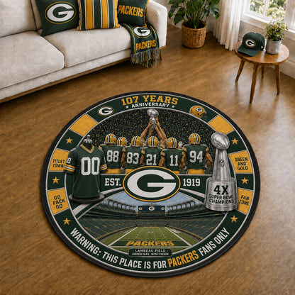 All Football Teams Custom Print Premium Round Mat Washable – Personalized Round Mat