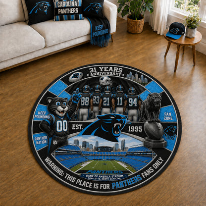 All Football Teams Custom Print Premium Round Mat Washable – Personalized Round Mat