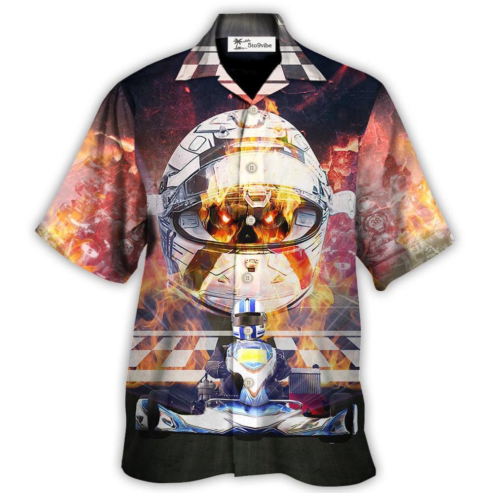 Kart Racing Skull Fire Faster And Faster - Hawaiian Shirt 