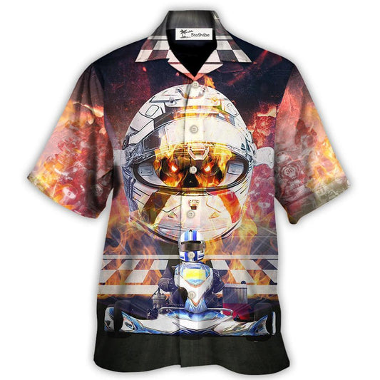 Kart Racing Skull Fire Faster And Faster - Hawaiian Shirt 