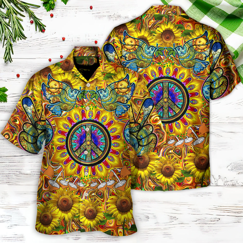 Hippie Sunflowers Love Sunshine Yellow Amazing Style - Hawaiian Shirt 