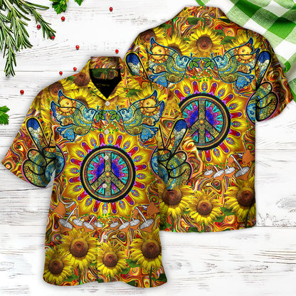 Hippie Sunflowers Love Sunshine Yellow Amazing Style - Hawaiian Shirt 