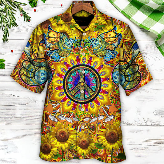 Hippie Sunflowers Love Sunshine Yellow Amazing Style - Hawaiian Shirt 