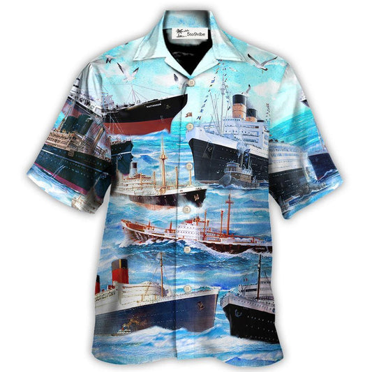 Carguero Blue Sea Amazing Style - Camisa Hawaiana Unisex para Hombres y Mujeres
