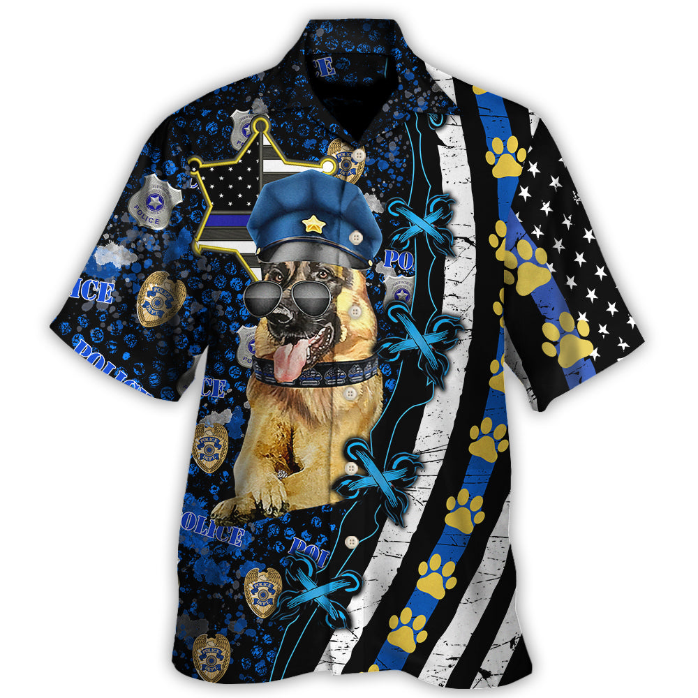 German Shepherd Dogs Back The Blue - Unisex Hawaiian Shirt For Men and Women
