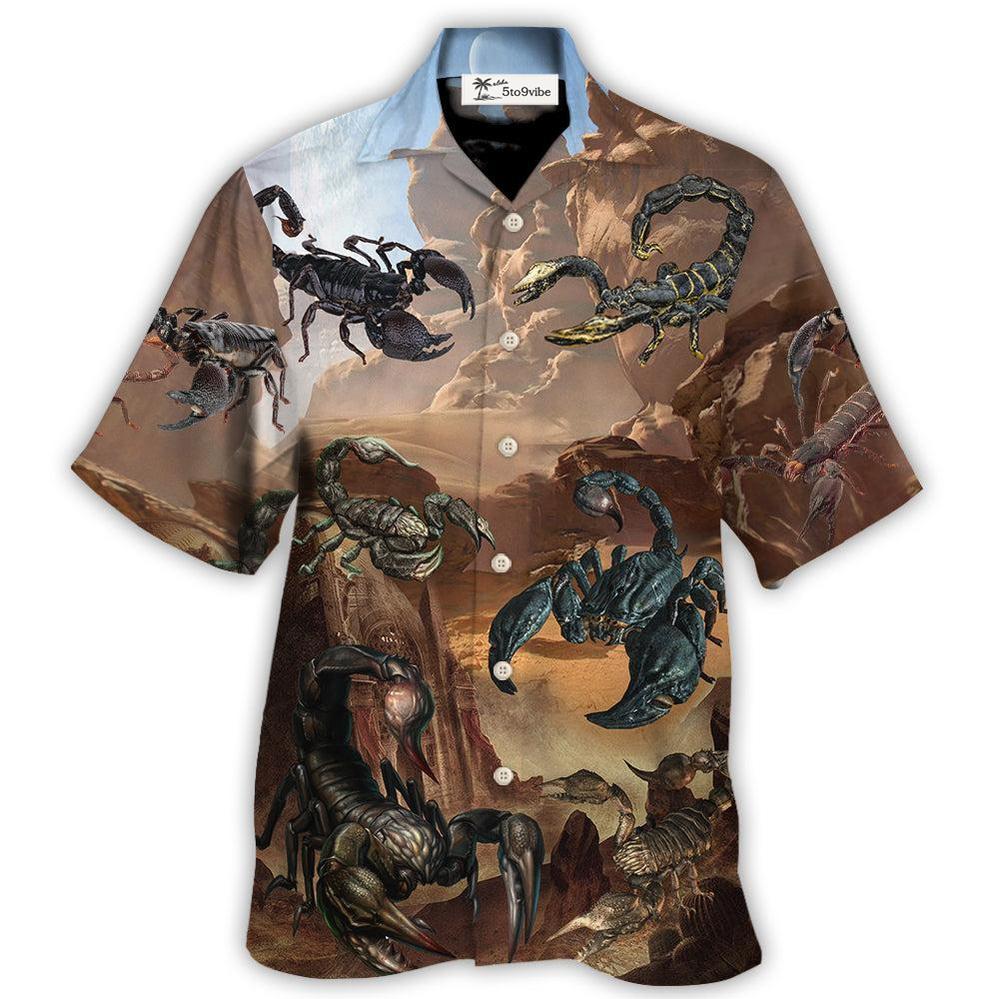 Scorpion Style With Mountain Behind - Unisex Hawaiian Shirt For Men and Women