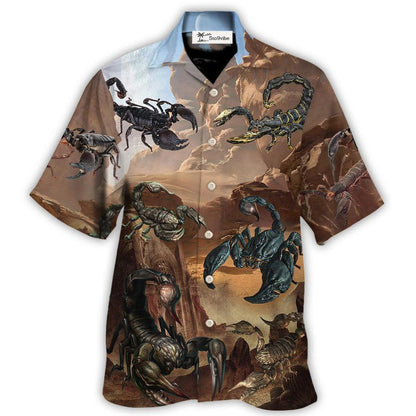Scorpion Style With Mountain Behind - Unisex Hawaiian Shirt For Men and Women
