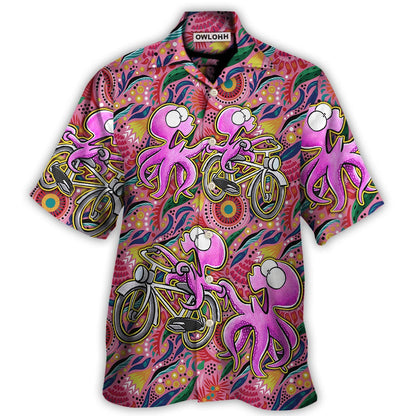 Octopus Ride Cycling Tropical Art - Hawaiian Shirt 
