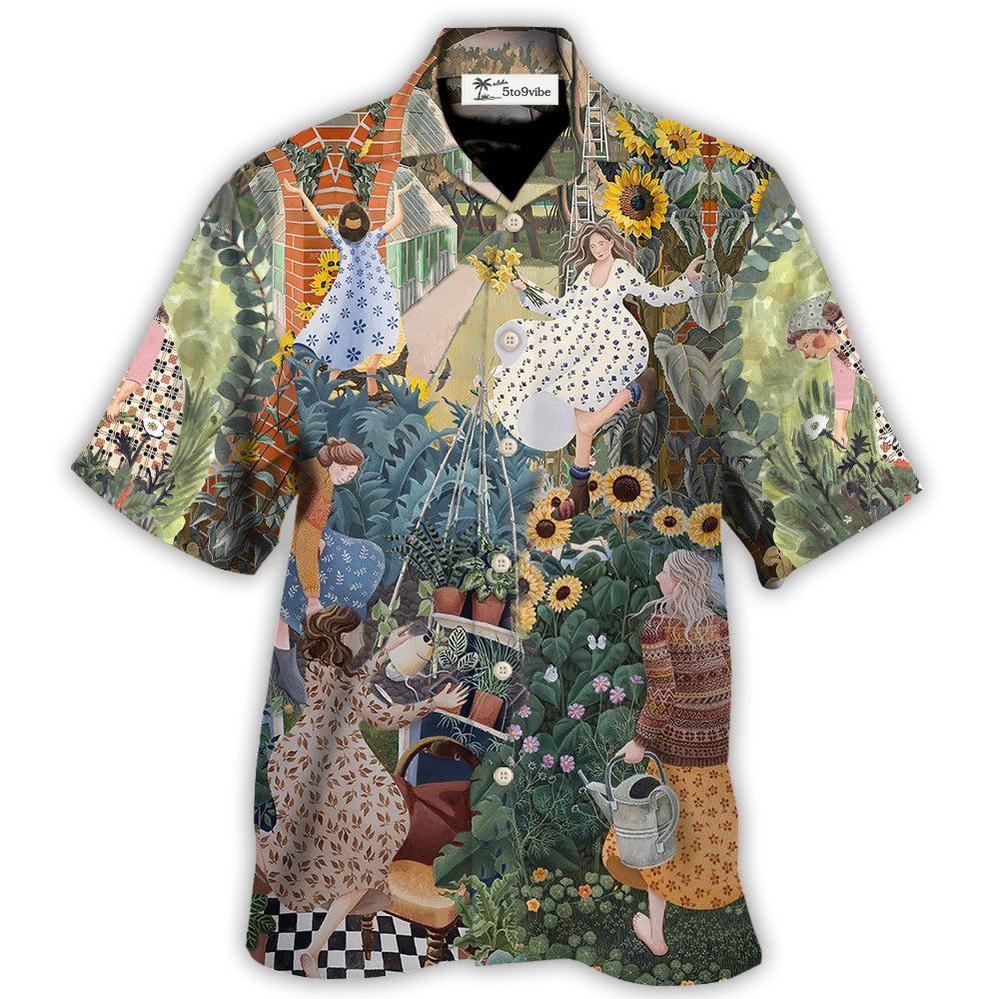 Gardening This Early Morning Spring Still Life Garden Scene - Hawaiian Shirt