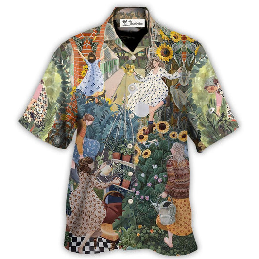 Gardening This Early Morning Spring Still Life Garden Scene - Hawaiian Shirt
