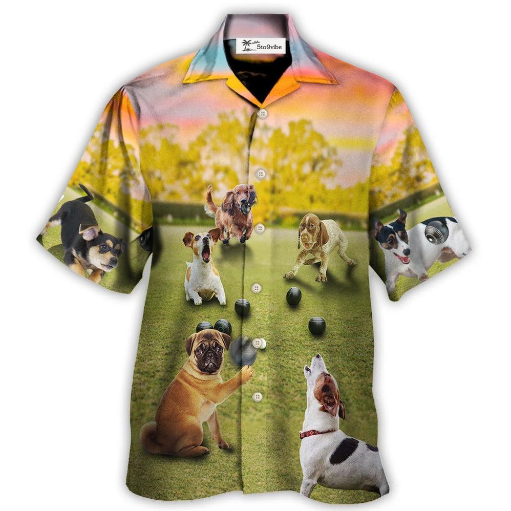 Lawn Bowling Dog Play In Yard - Hawaiian Shirt 