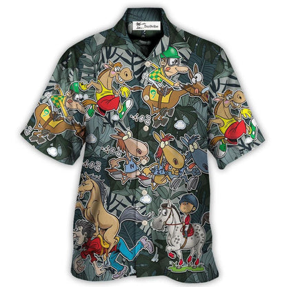 Horse Racing Funny Art - Hawaiian Shirt 