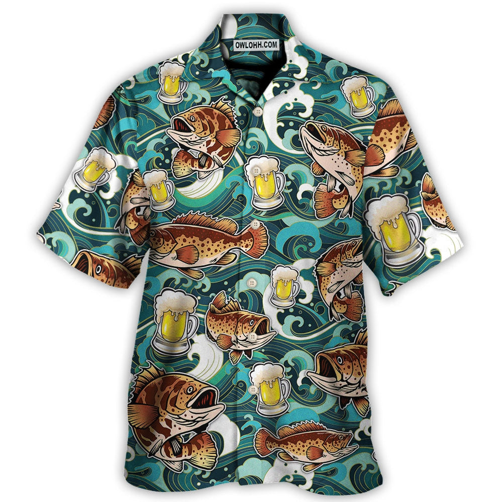Fishing Beer Fishing Solves Most Of My Problems Beer Solves The Rest - Hawaiian Shirt