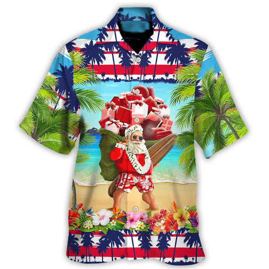 Christmas In July Santa Claus Spent Down At The Beach - Hawaiian Shirt