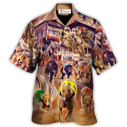 Dog Racing Painting We Love Dog Racing Greyhound - Hawaiian Shirt 