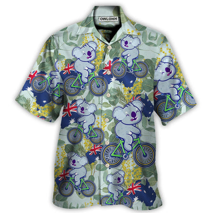 Koala Australia Ride Cycling Art - Hawaiian Shirt 