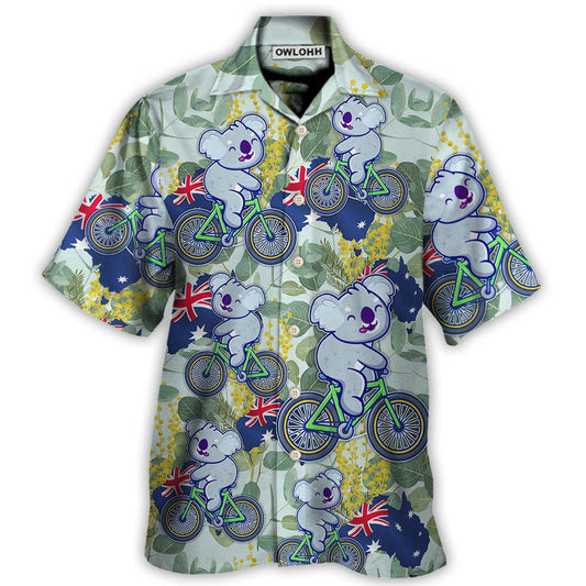 Koala Australia Ride Cycling Art - Hawaiian Shirt 