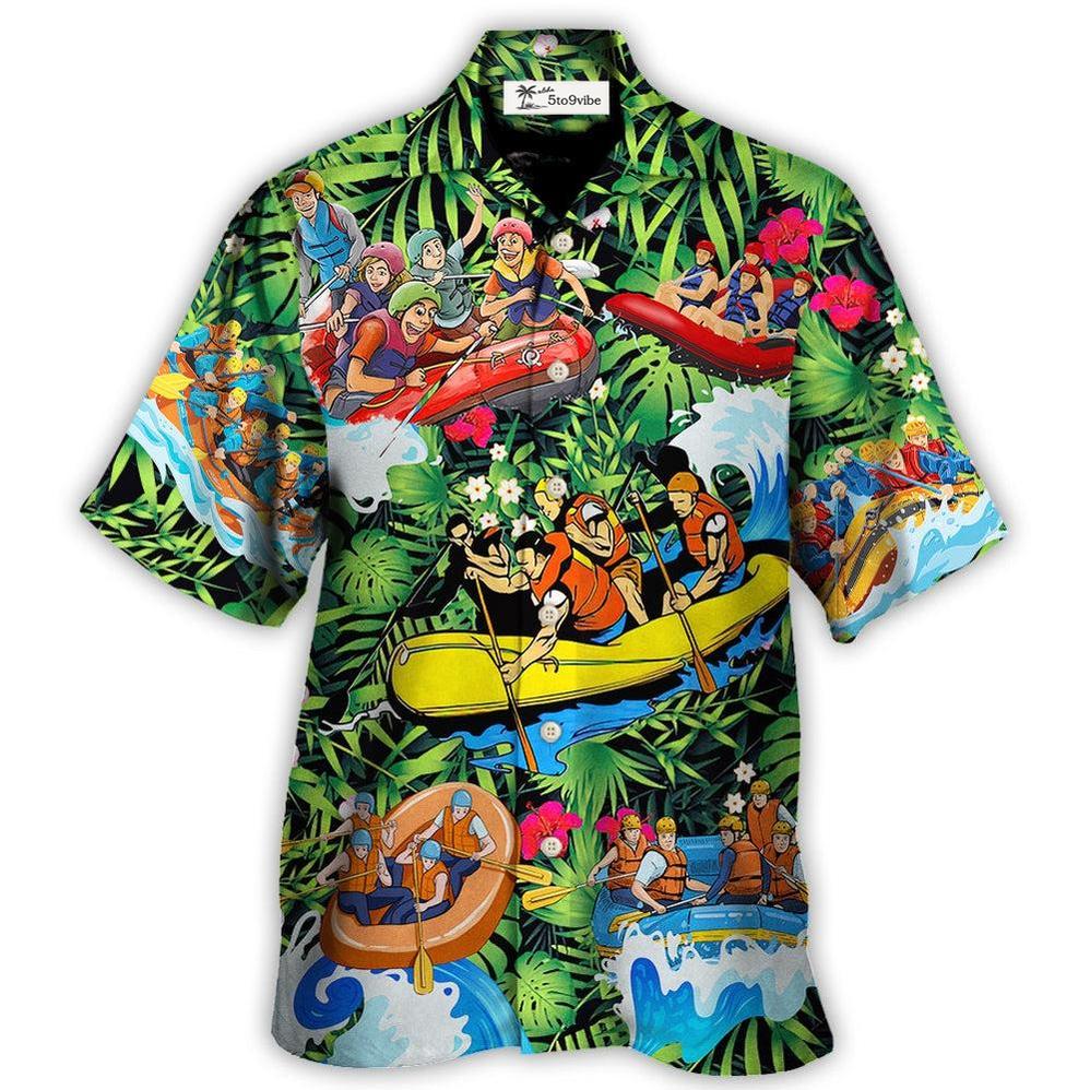 Water Rafting Lover Style Flower Tropical - Hawaiian Shirt 
