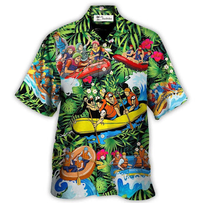 Water Rafting Lover Style Flower Tropical - Hawaiian Shirt 