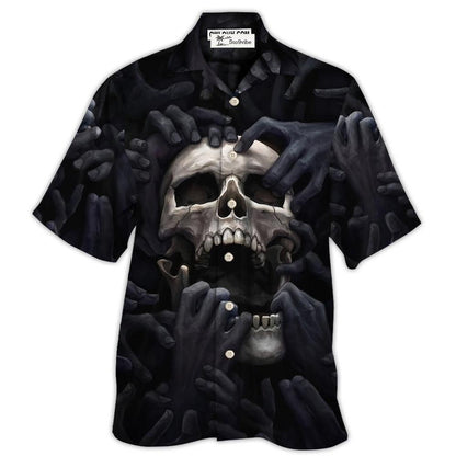 Hawaiian Shirt / Adults / S Skull Dark Screaming Hell's Hand - Hawaiian Shirt 